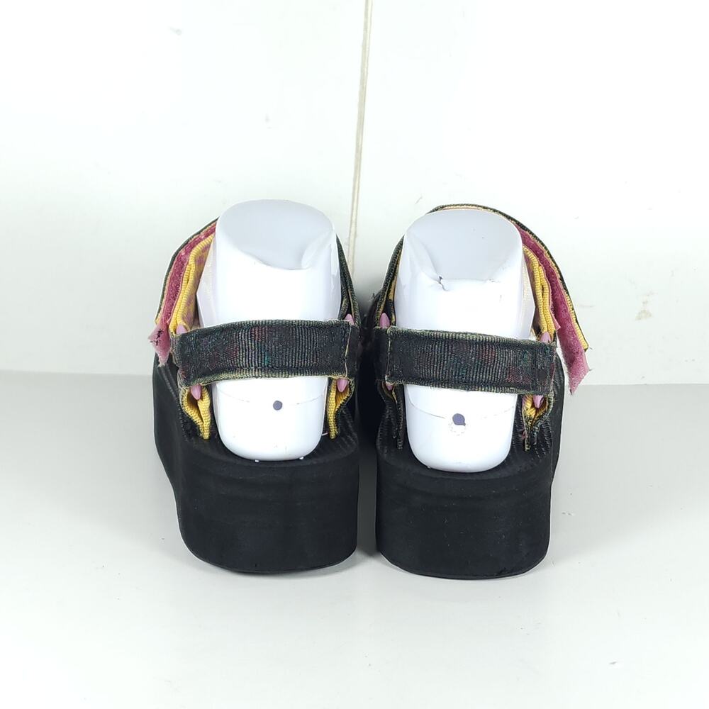 Teva Flatform Women's US8? Black Gray Platform Wedge Strappy Sandals - Picture 9 of 16
